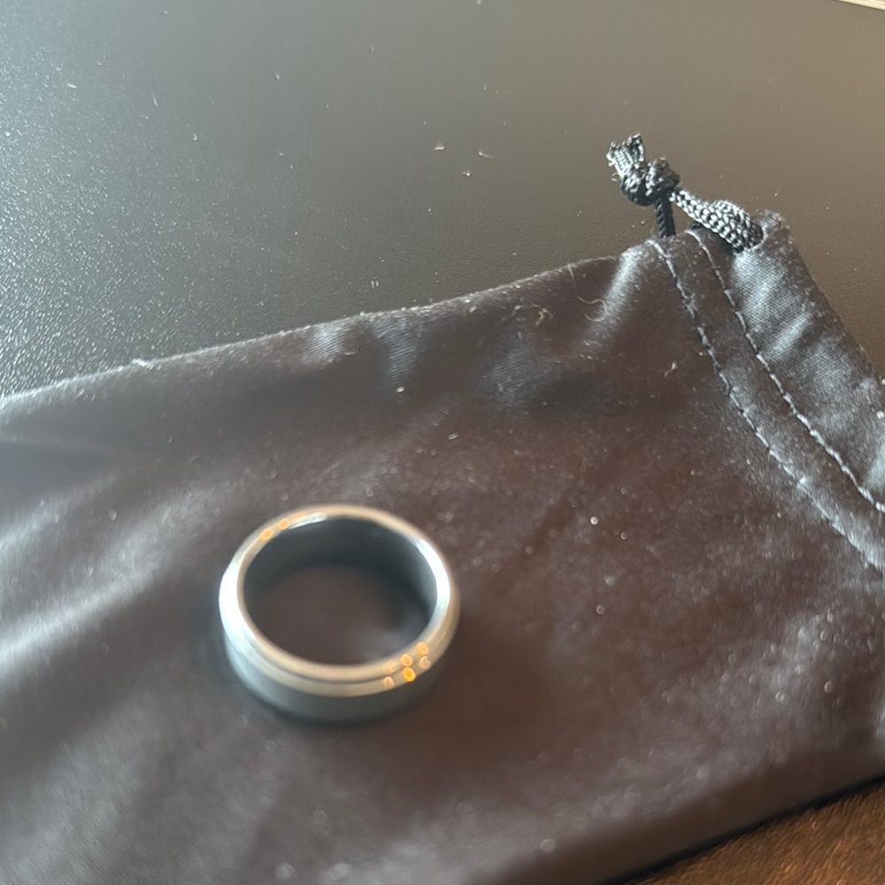 Sleek Black and Silver Ring